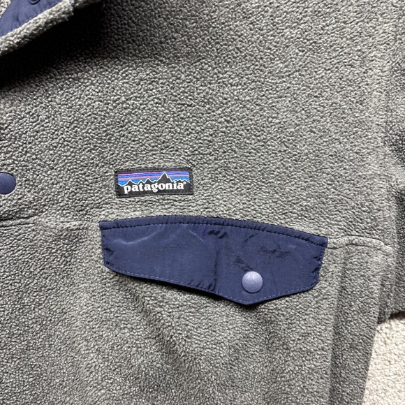Patagonia Gray Synchilla Snap-T Fleece Long Sleeve Pullover Mens Jacket Size S - Picture 2 of 16